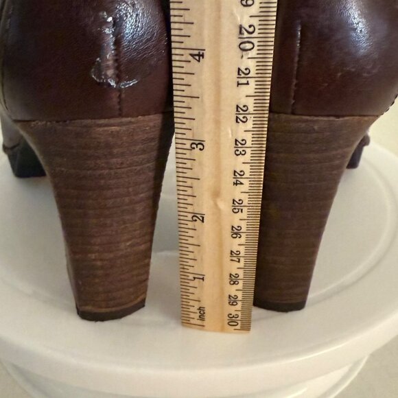 Rockport Womens Oxford Heels Size 9.5 Brown Leather Lace Up Comfort Retro Style - Picture 6 of 16